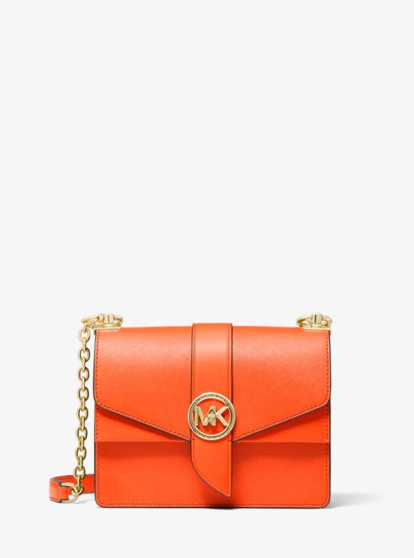 Damske Spojková Taška Michael Kors Greenwich Small Saffiano Leather Oranžové - Kabelky Michael Kors Akcia | LCFTQ-0624